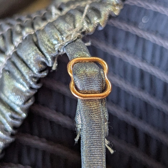 Free People Metallic Silver Mini Dress Sz S – Just Dance Babydoll Slip Y2K Vibes - Picture 13 of 13